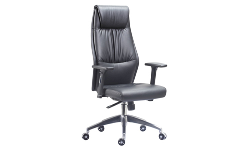 Value High Back Executive Chair with Aliminium Spider Base and Height Adjustable arms Black Faux Leather
