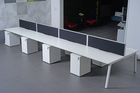 Value Bench 1200mm Wide Back to Back Add-on Desk White Top White Leg