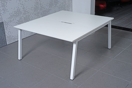 Value Bench 1400mm Wide Back to Back Starter Desk White Top White Leg